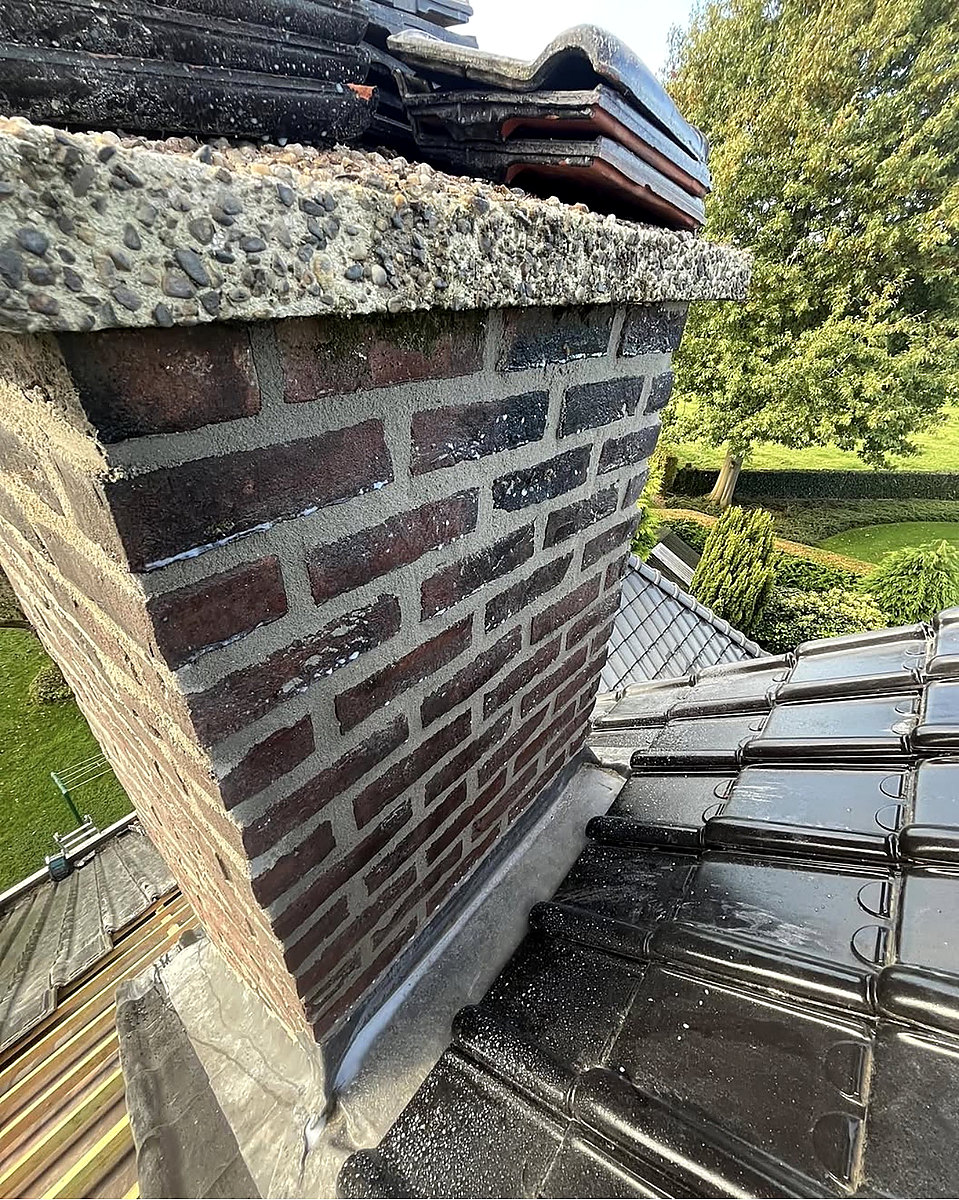 Schoorsteen tijdens werk
